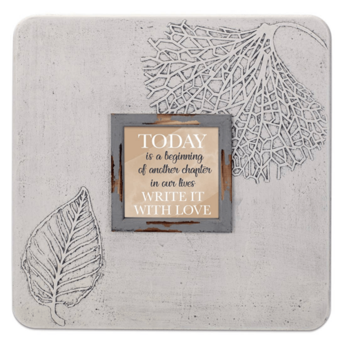 Impressed Leaf Stone Photo Frame