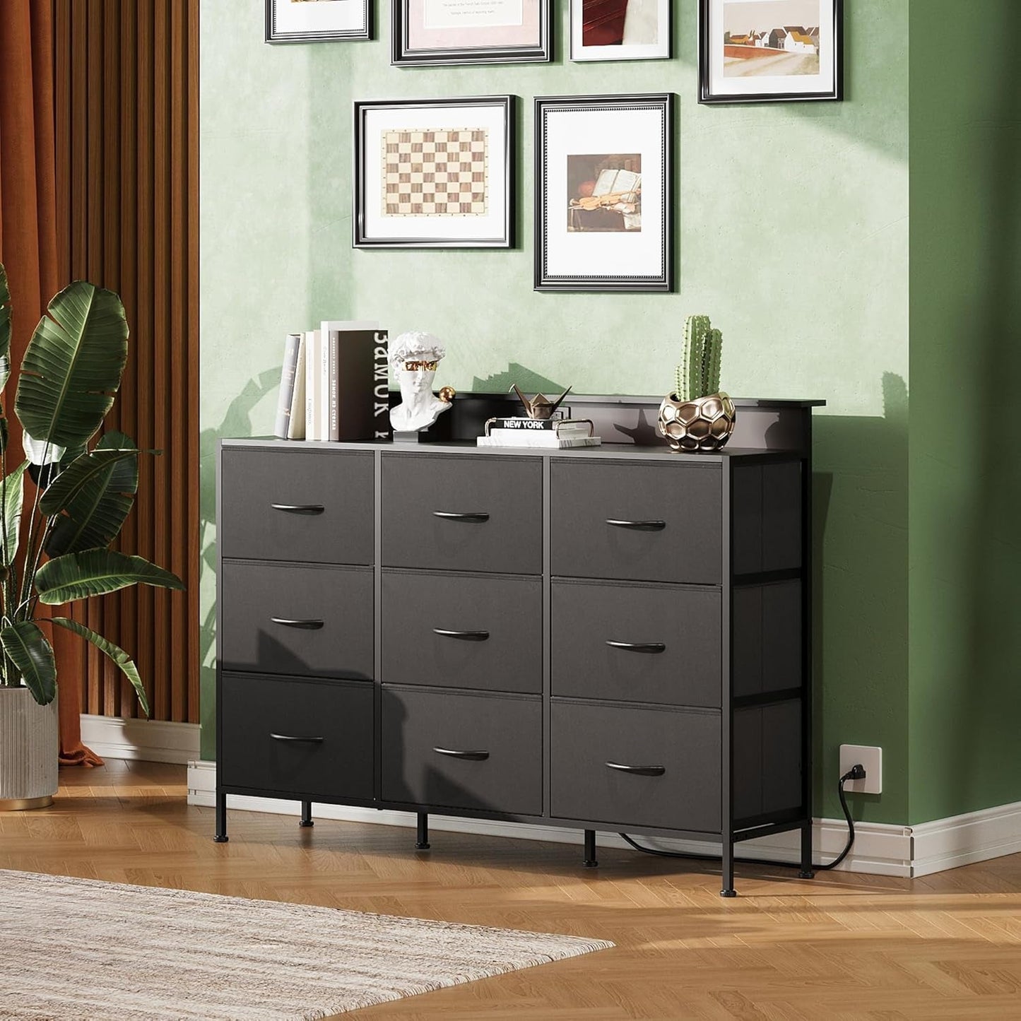 Dresser TV Stand for 55 Inch, Led Dresser for Bedroom, Black Dressers