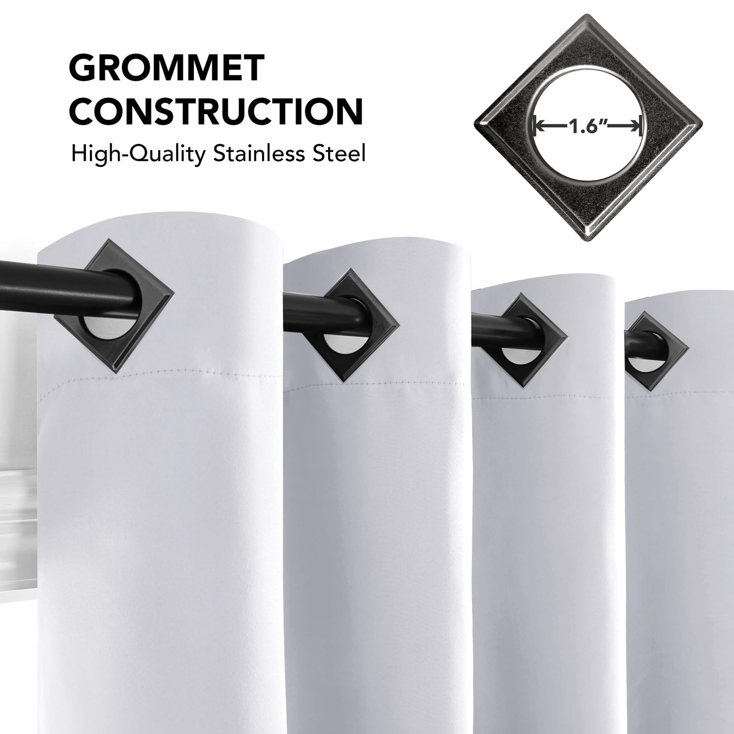 Room Darkening Thermal Blackout Curtains, 2 Panels
