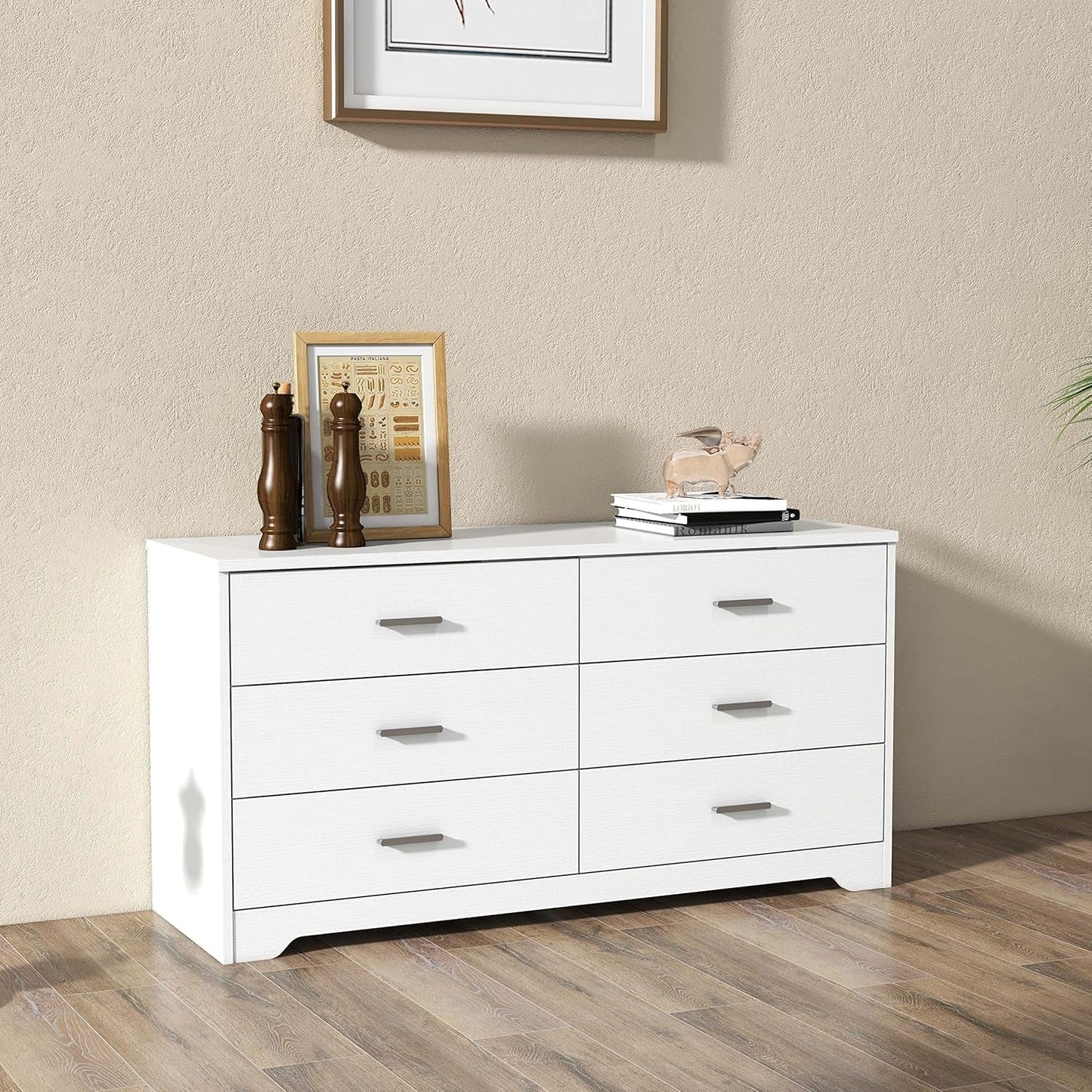 Dresser for Bedroom with 5/6 Drawers, Wooden Chest of Drawers, Storage