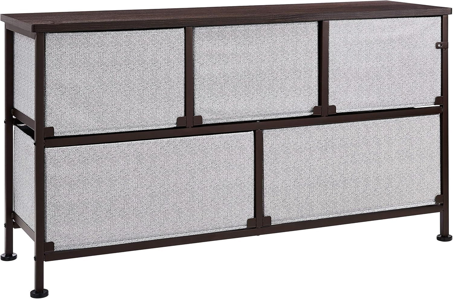 Extra Wide Fabric 5-Drawer Storage Organizer Unit for Closet, Bronze