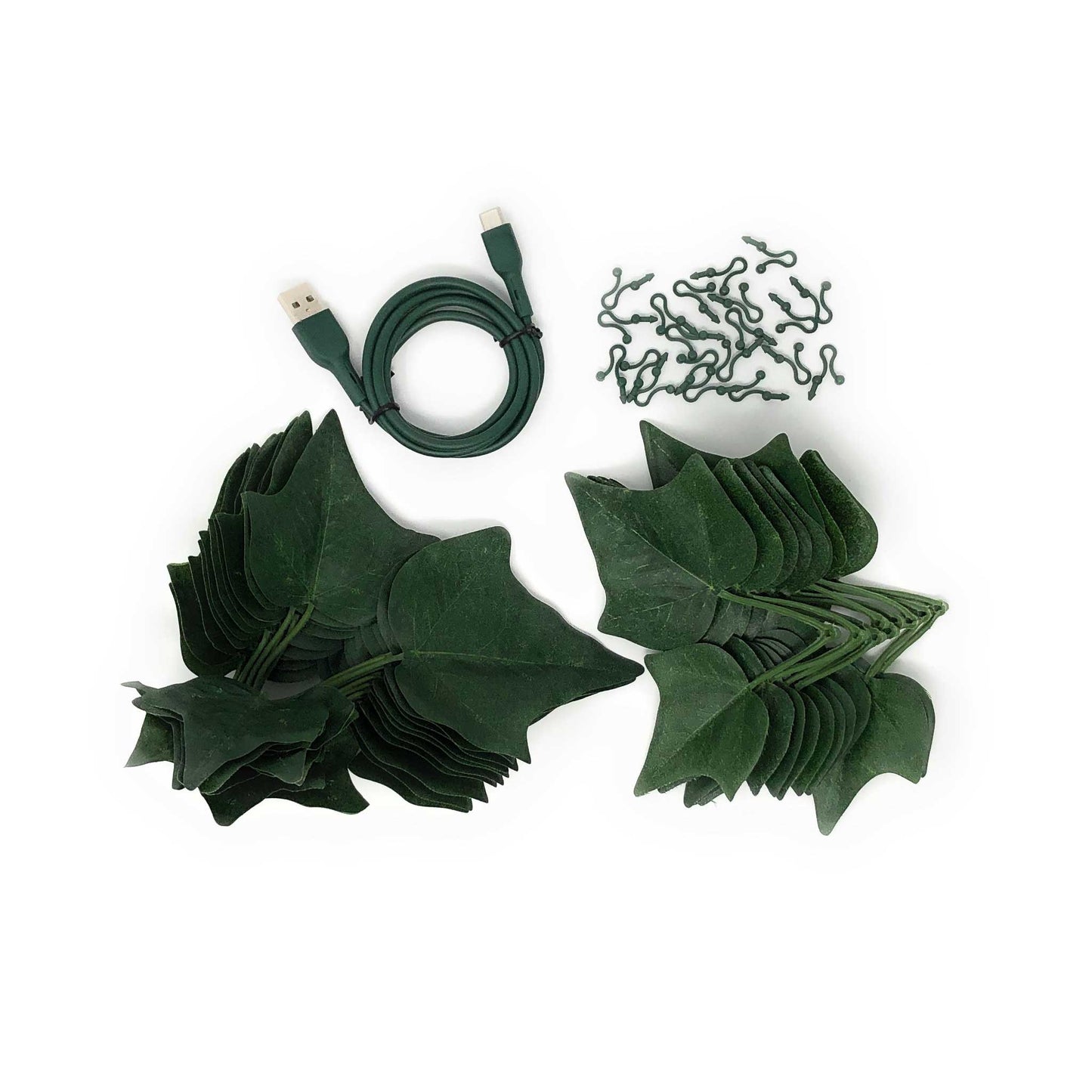 electroVine | Micro USB Cable with Realistic Large Ivy Leaves