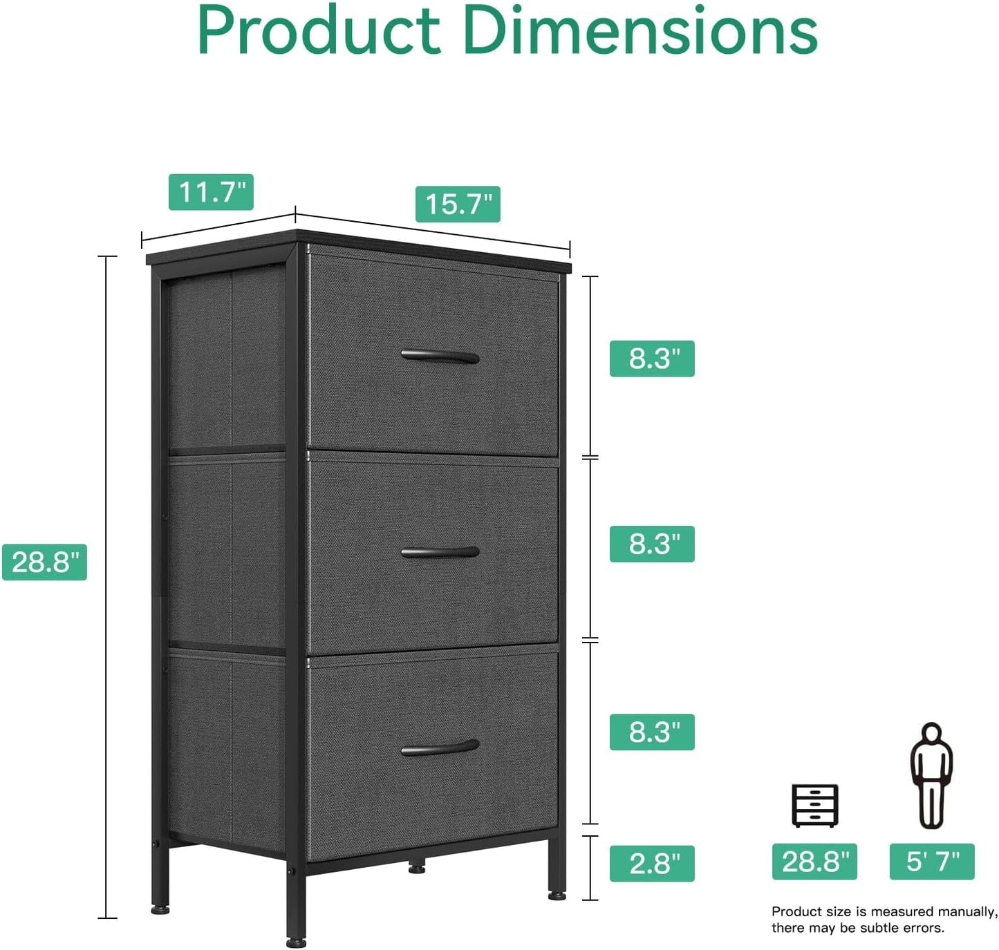 Dresser for Bedroom Nightstand Small Dresser Chest of Drawers End