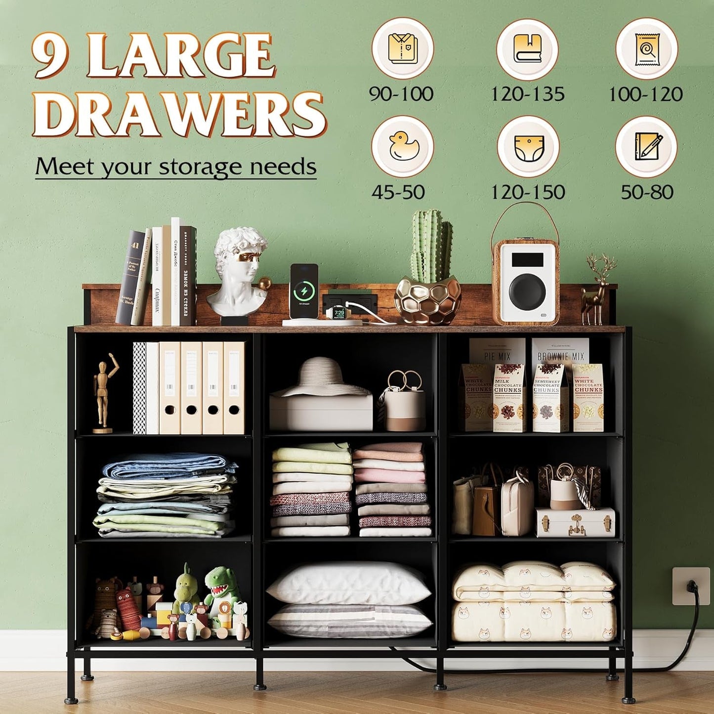 Dresser TV Stand for 55 Inch, Led Dresser for Bedroom, White Dresser