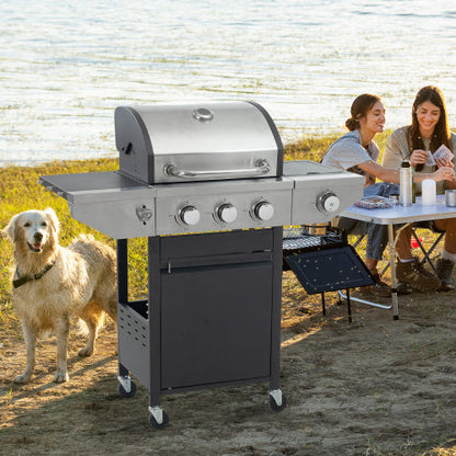 Propane Grill 3 Burner Barbecue Grill Stainless Steel Gas Grill With