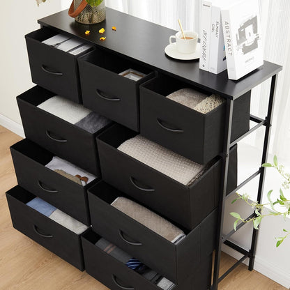 Dresser for Bedroom, Storage Organizer with 9 Drawers, Chest of