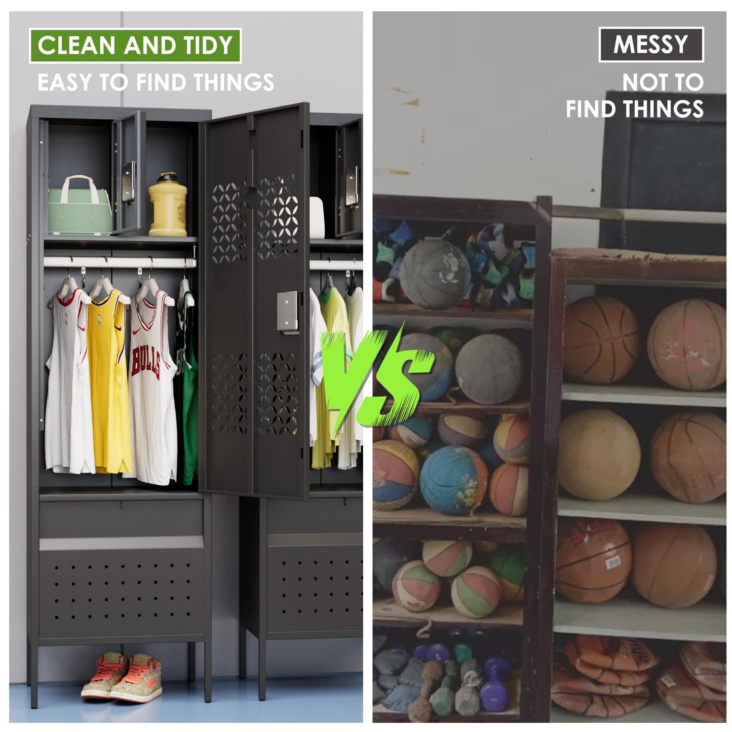 1 Door Metal Locker With Hanging Rod,Metal Storage Locker With