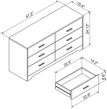 Dresser for Bedroom with 5/6 Drawers, Wooden Chest of Drawers, Storage