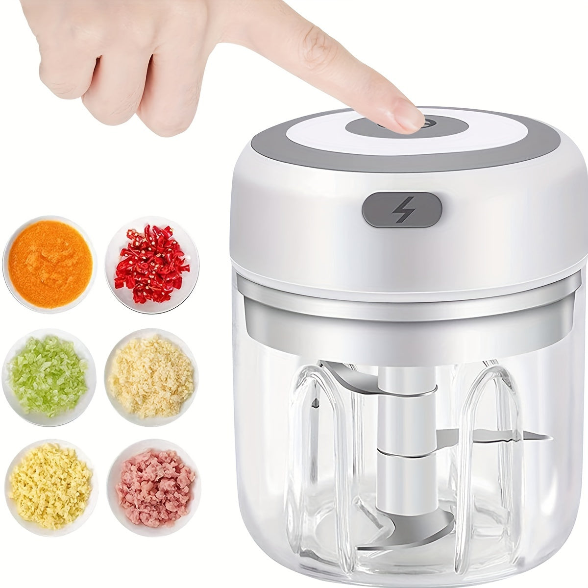 Compact Electric Garlic  Vegetable Chopper 250ml USB Grinder