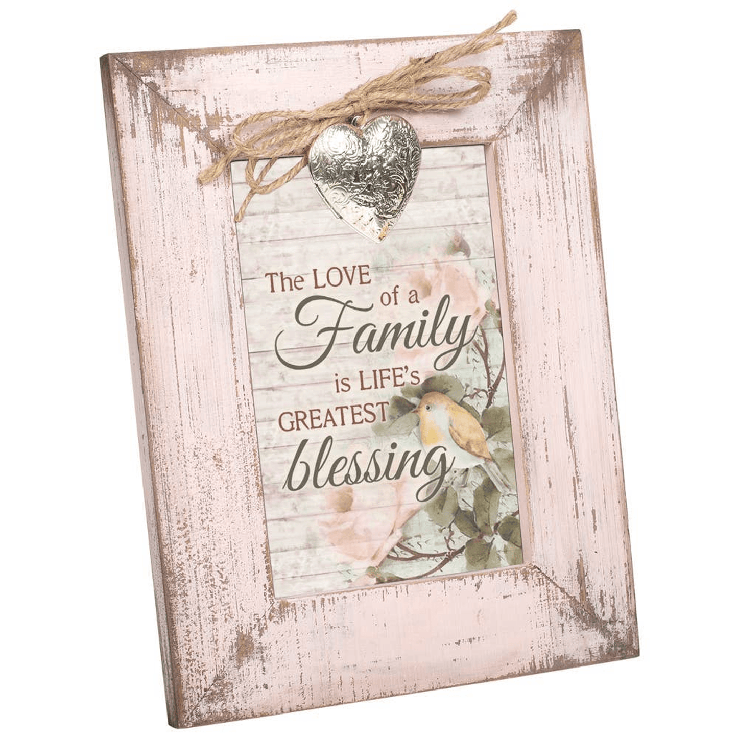 Rustic Blush Pink Heart Locket Photo Frame