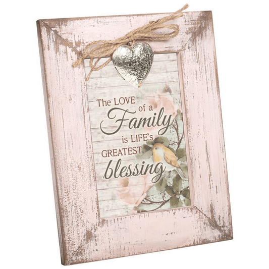 Rustic Blush Pink Heart Locket Photo Frame