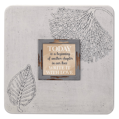 Impressed Leaf Stone Photo Frame
