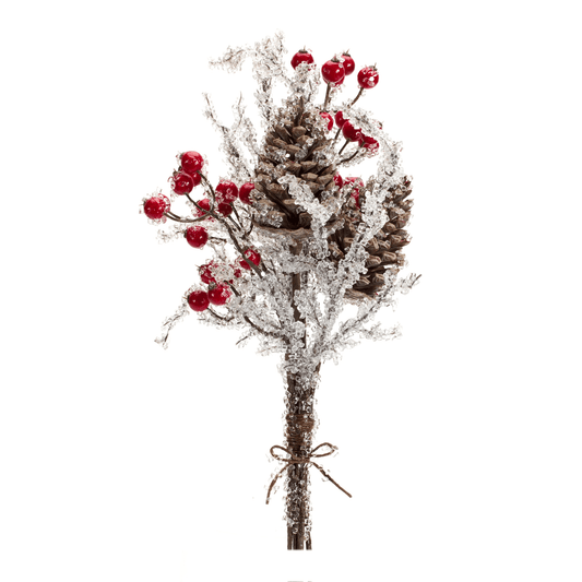 Icy Twig, Cone, And Berry Decorative Bundle Set Of 6