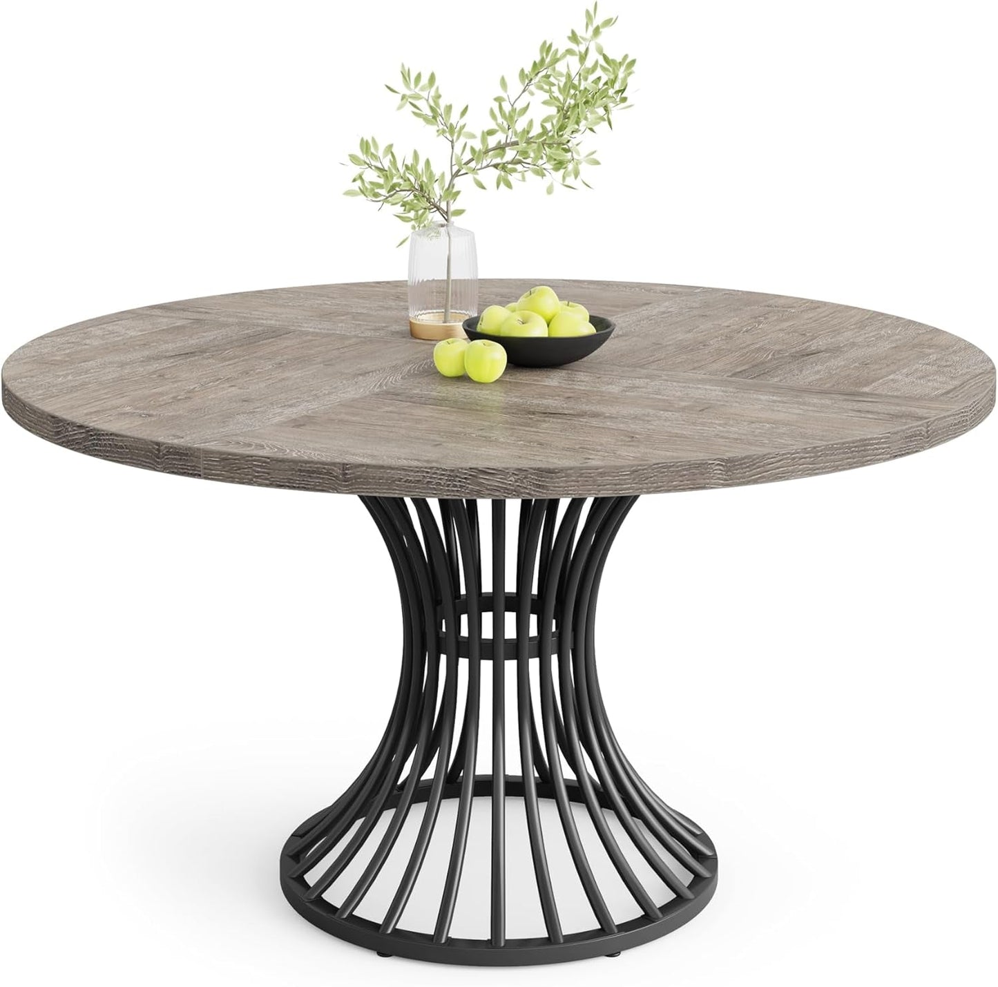 round Dining Table for 4-6 People, 47-Inch Farmhouse Dinning Room