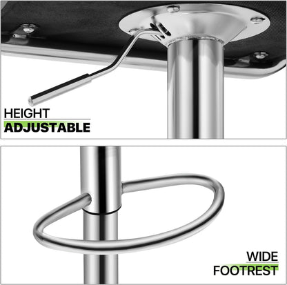 Bar Stools Set of 2 for Kitchen Counter, Height Adjustable Swivel PU