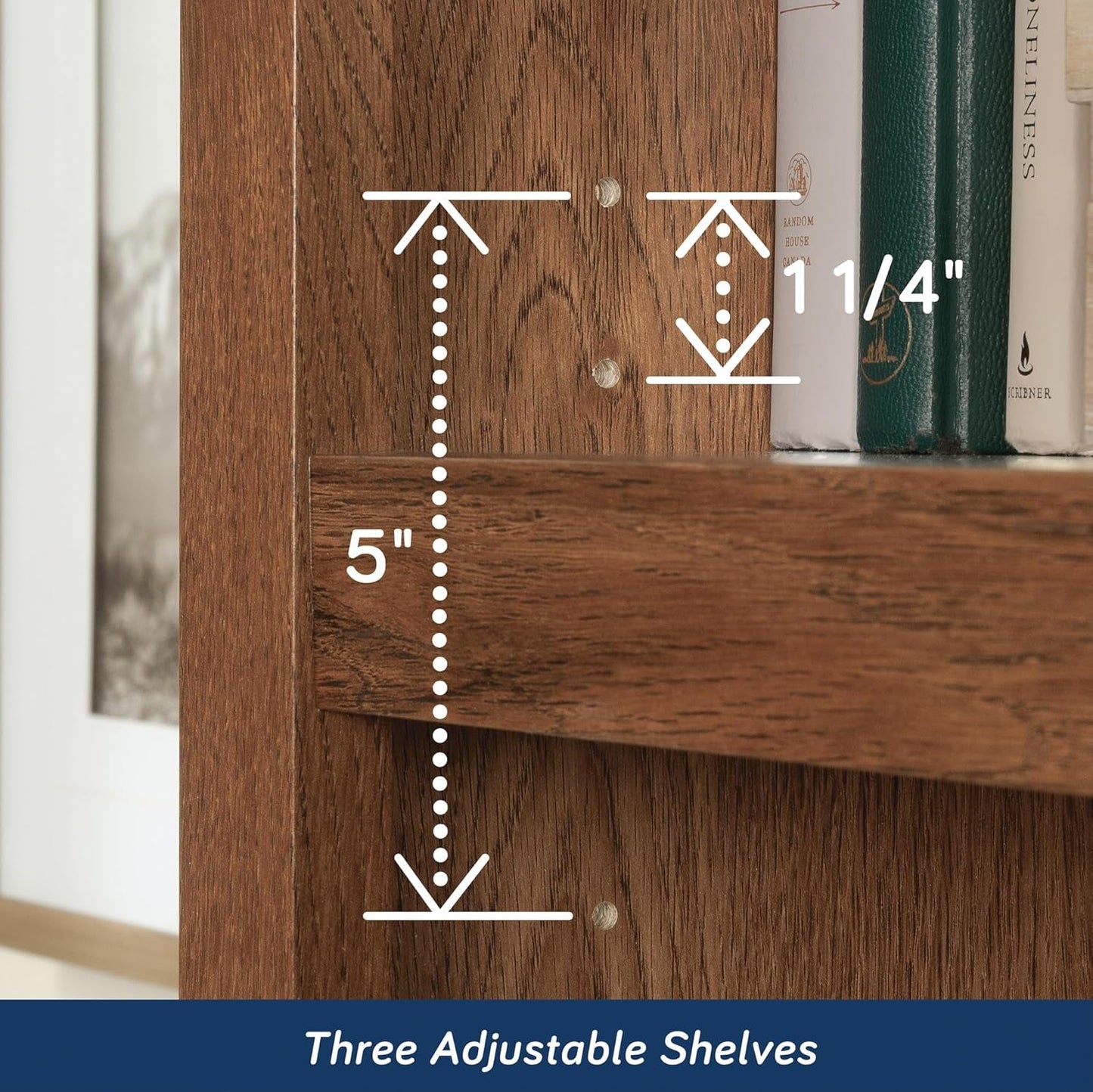 Miscellaneous Storage 5 Split Bookcase/Book Shelf, L: 35.28" X W: