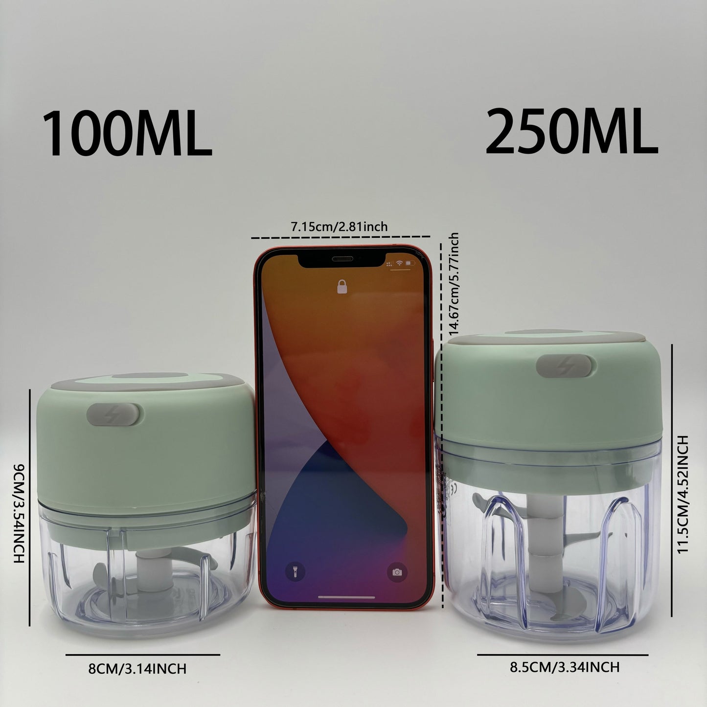 Compact Electric Garlic  Vegetable Chopper 250ml USB Grinder