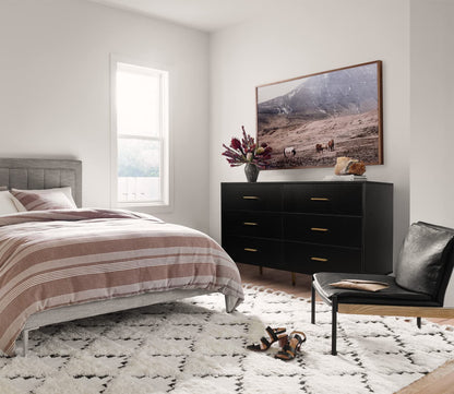 Modern Wood Dresser with Wide Drawers
