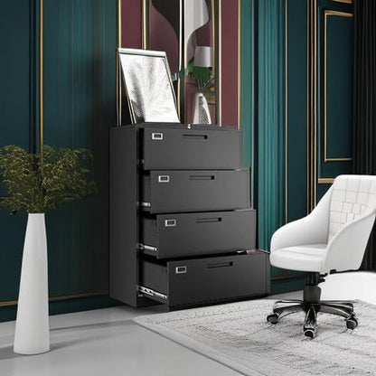 File Cabinets,4 Drawer Metal Lateral Filing Organization Storage