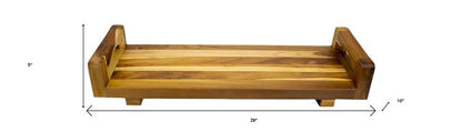 29"W Natural Teak Bath Tray and Seat with Handles