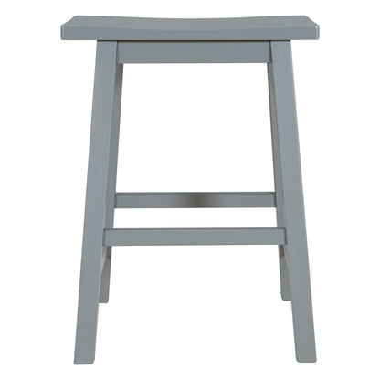 Farmhouse Rustic 2-piece Counter Height Wood Kitchen Dining Stools for