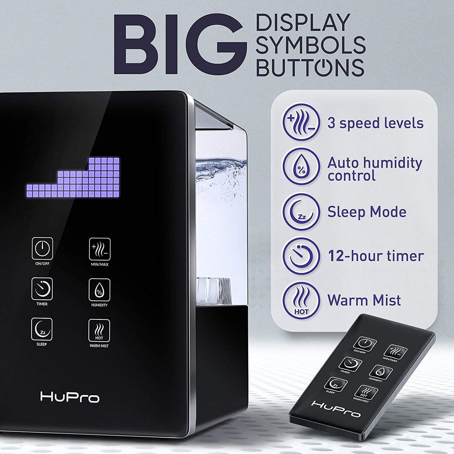 Top Fill Cool Mist & Warm Mist Humidifier for Large Room Home Bedroom