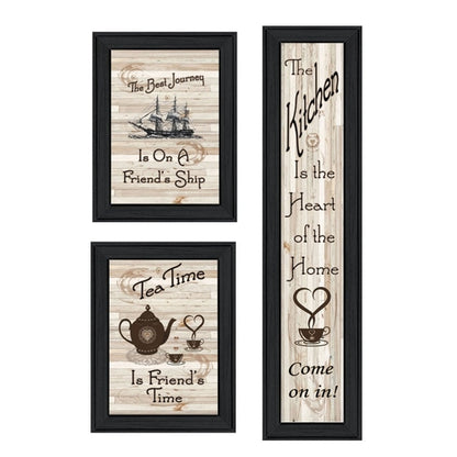 Set Of Three The Kitchen Collection II 2 Black Framed Print Kitchen