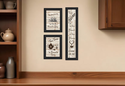 Set Of Three The Kitchen Collection II 2 Black Framed Print Kitchen