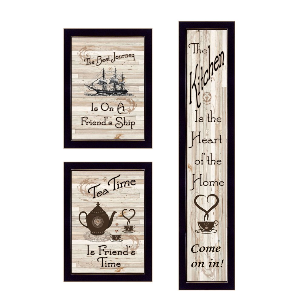 Set Of Three The Kitchen Collection II 2 Black Framed Print Kitchen