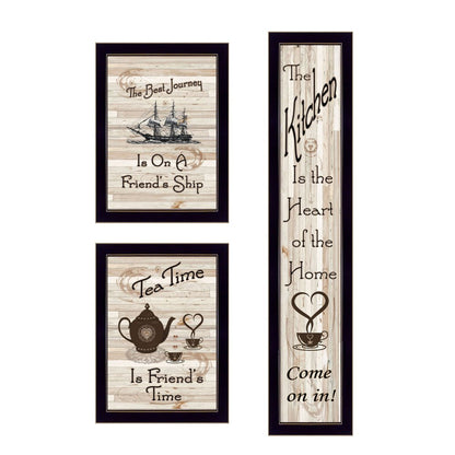 Set Of Three The Kitchen Collection II 2 Black Framed Print Kitchen