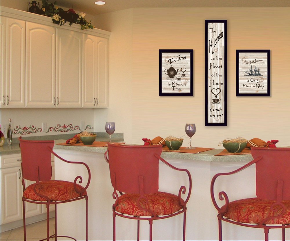 Set Of Three The Kitchen Collection II 2 Black Framed Print Kitchen