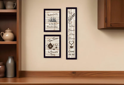 Set Of Three The Kitchen Collection II 2 Black Framed Print Kitchen