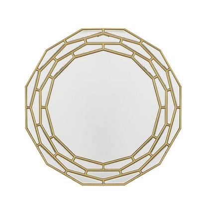 35" Gold Round Framed Accent Mirror