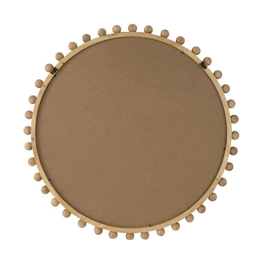 34" Brown Abstract Wood Framed Accent Mirror