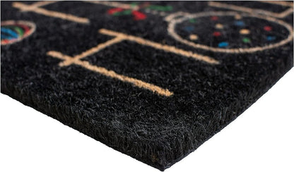 24" X 36" Black and Natural Coir Happy Holidays Outdoor Christmas Door