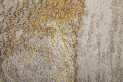 8' X 10' Ivory Brown and Gold Abstract Power Loom Area Rug
