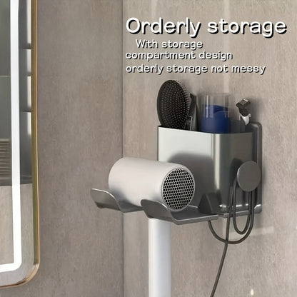 Sleek WallMounted Bathroom Organizer Rack with Smartphone Holder
