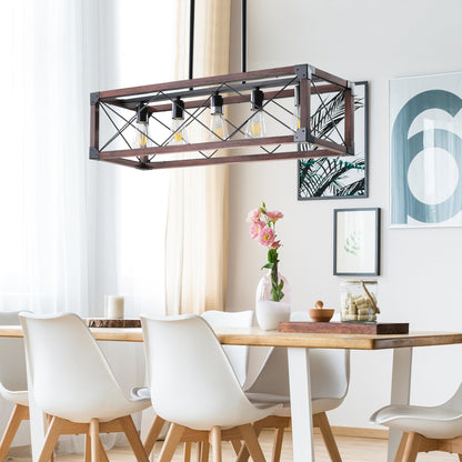 5-Light Retro Farmhouse Chandelier For Kitchen, Living room, Dining