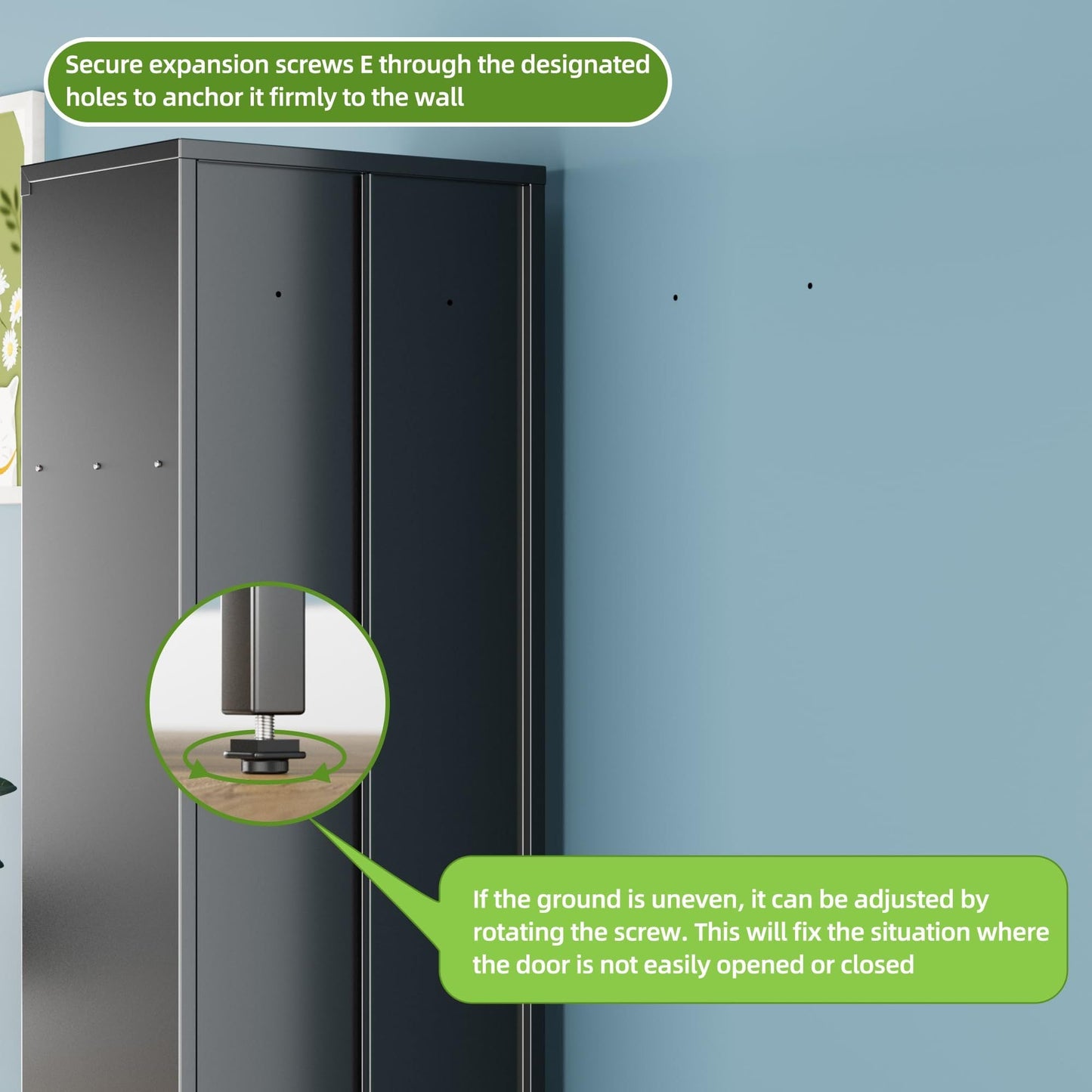 1 Door Metal Locker With Hanging Rod,Metal Storage Locker With