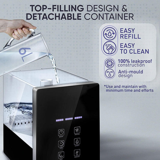 Top Fill Cool Mist & Warm Mist Humidifier for Large Room Home Bedroom