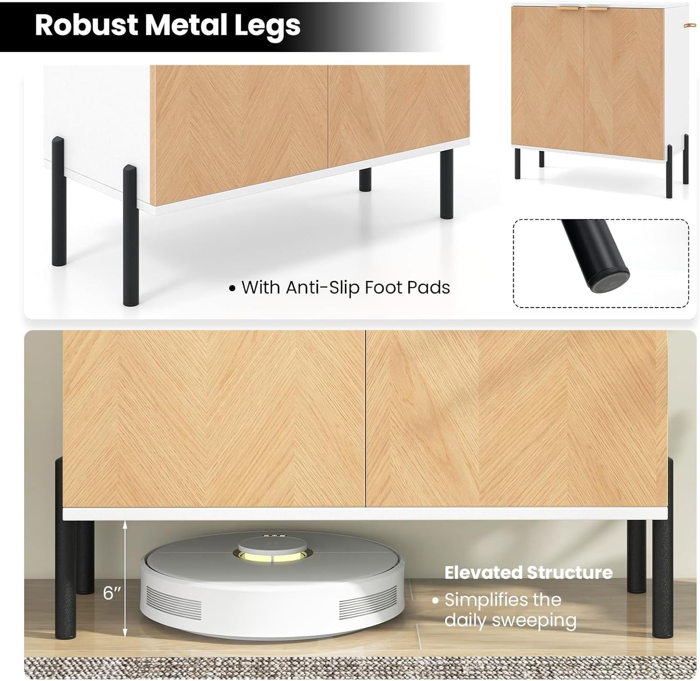 Buffet Cabinet with Storage, 2-Door Kitchen Sideboard with Storage