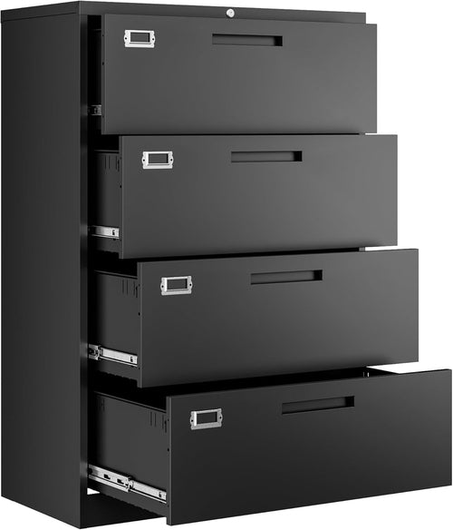 File Cabinets,4 Drawer Metal Lateral Filing Organization Storage