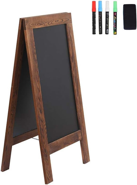 Rustic Magnetic A-Frame Chalkboard Sign, Double-Sided, Non-Porous