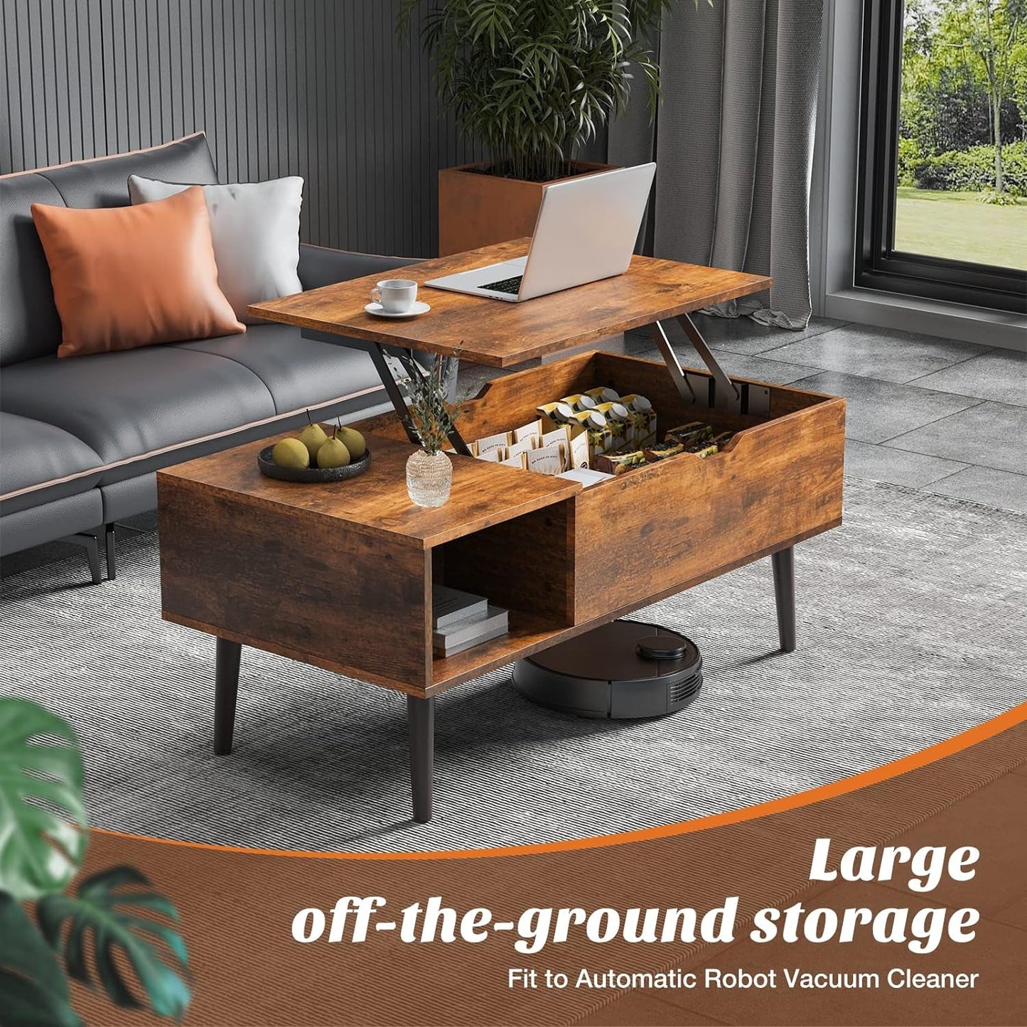 Coffee Table, Lift Top Coffee Tables for Living Room, Small Rising