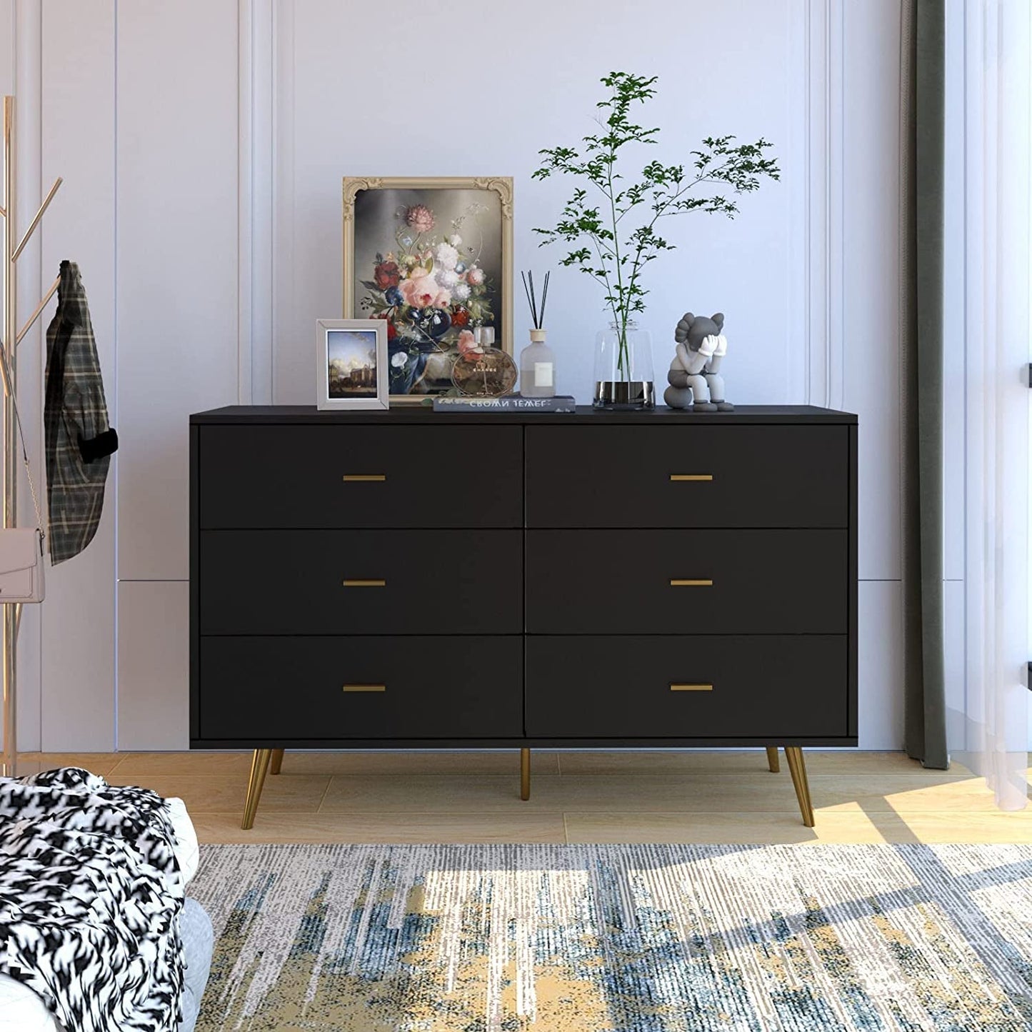 Modern Wood Dresser with Wide Drawers