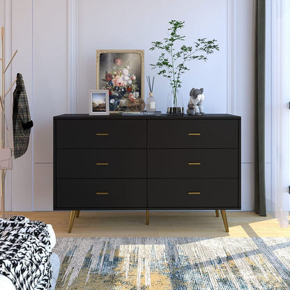 Modern Wood Dresser with Wide Drawers