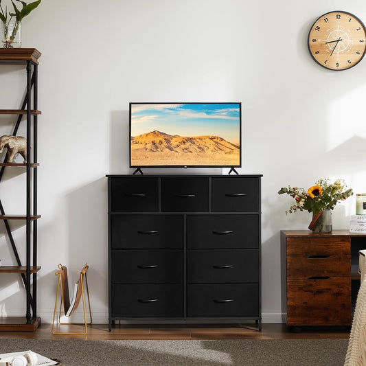Dresser for Bedroom, Storage Organizer with 9 Drawers, Chest of