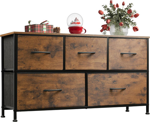 Dresser for Bedroom with 5 Drawers, Wide Chest of Drawers, Fabric