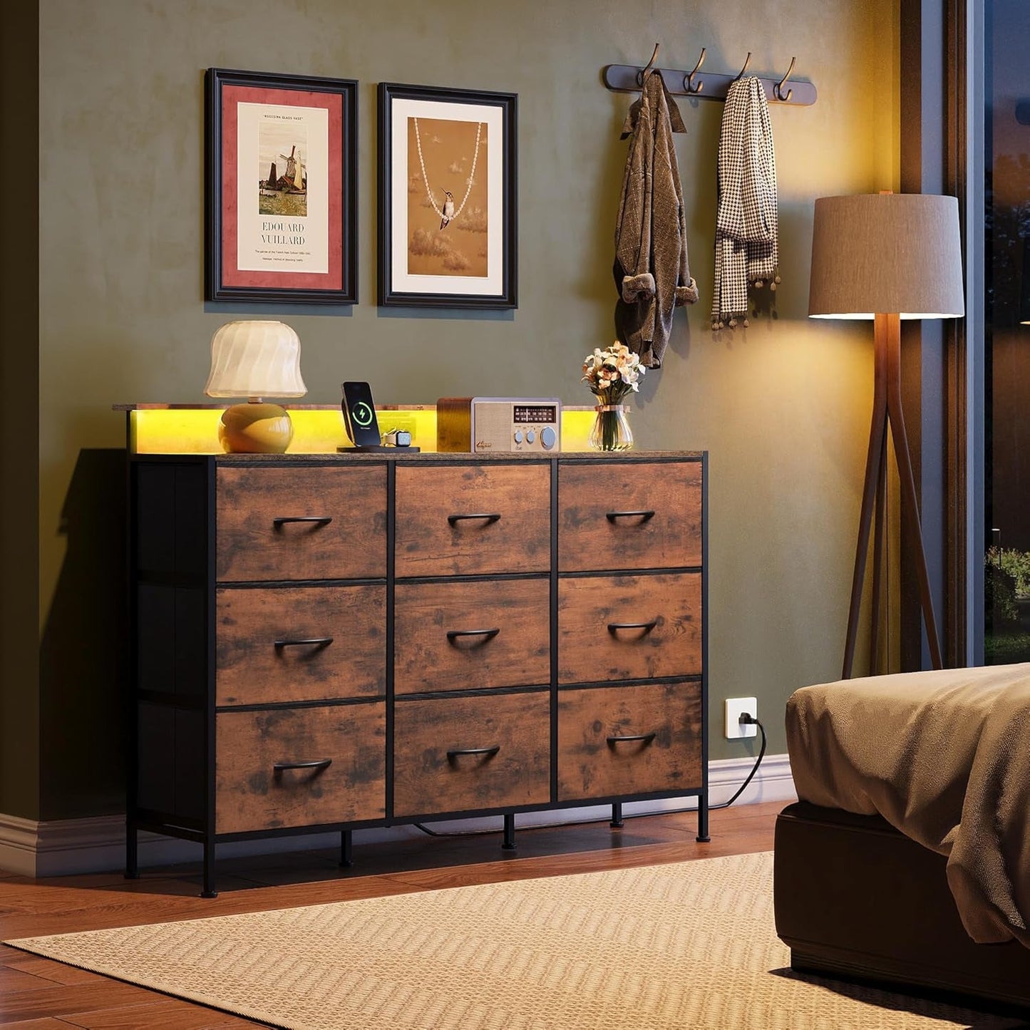 Dresser TV Stand for 55 Inch, Led Dresser for Bedroom, White Dresser
