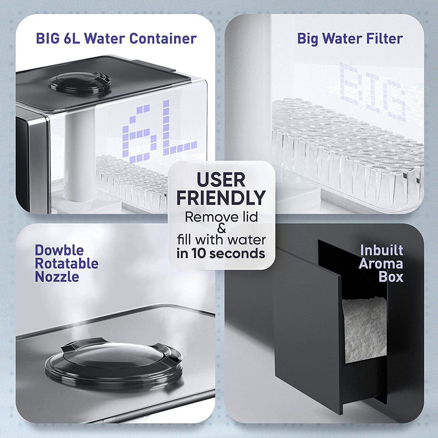 Top Fill Cool Mist & Warm Mist Humidifier for Large Room Home Bedroom